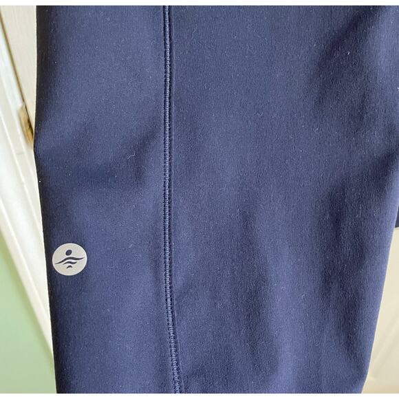 Halara High Waisted Skinny Cargo Pants Pockets Navy Sz L Athleisure Stretch - Picture 5 of 10